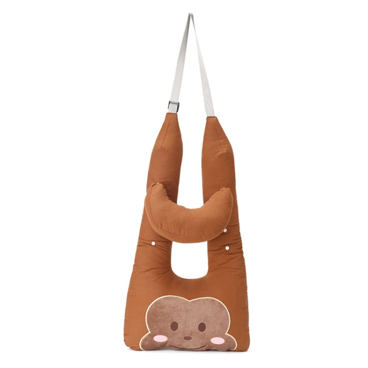 8146 Cartoon Adjustable Car Children Sleep Safety Belt U-shaped Neck Pillow(Coffee Monkey) - Seat Belts & Padding by PMC TechLife | Online Shopping South Africa | PMC TechLife | Buy Now Pay Later Mobicred