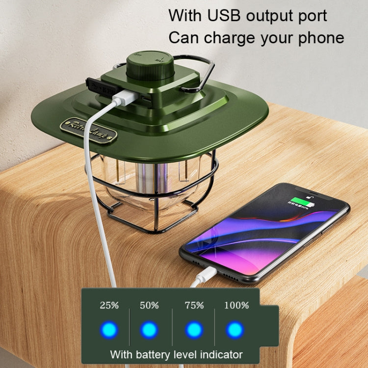 LY02 LED Retro Lantern Hand Tent Lamp USB Charging Camping Light(White) - free shipping - PMc TechLife - Order now!