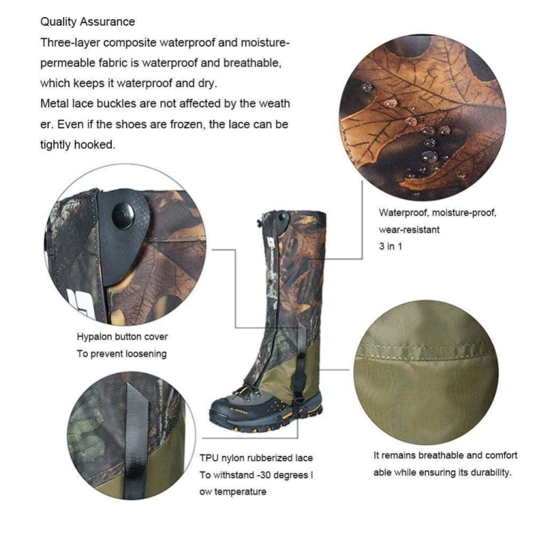 LUCKSTONE Unisex Waterproof Gaiters Cycling Legwarmers Leg Cover Camping Hiking Ski Boot(Camouflage+Army Green) - Jungle Camouflage by LUCKSTONE | Online Shopping South Africa | PMC TechLife