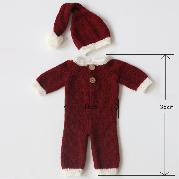 Newborn Photography Clothing Christmas Theme Modeling Mohair Hat + Jumpsuit Suit(Baby Boy) - Baby Photo Props by PMC TechLife | Online Shopping South Africa | PMC TechLife | Buy Now Pay Later Mobicred