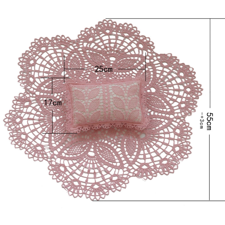 Hollow Lace Round Blanket + Pillow Suit Baby Photography Props(Light Green) - Baby Photo Props by PMC TechLife | Online Shopping South Africa | PMC TechLife | Buy Now Pay Later Mobicred