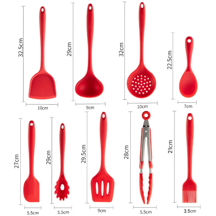 2pcs Non-stick High Temperature Resistant Silicone Cookware, Style: Leak Spoon(Red) - Cooking Tools by PMC TechLife | Online Shopping South Africa | PMC TechLife | Buy Now Pay Later Mobicred