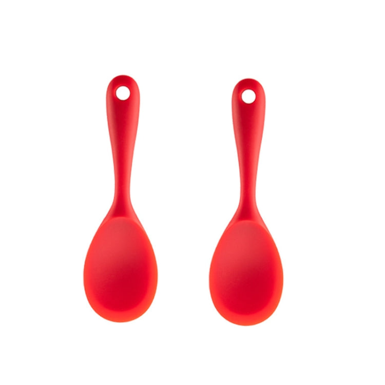 2pcs Non-stick High Temperature Resistant Silicone Cookware, Style: Rice Spoon(Red) - Cooking Tools by PMC TechLife | Online Shopping South Africa | PMC TechLife | Buy Now Pay Later Mobicred