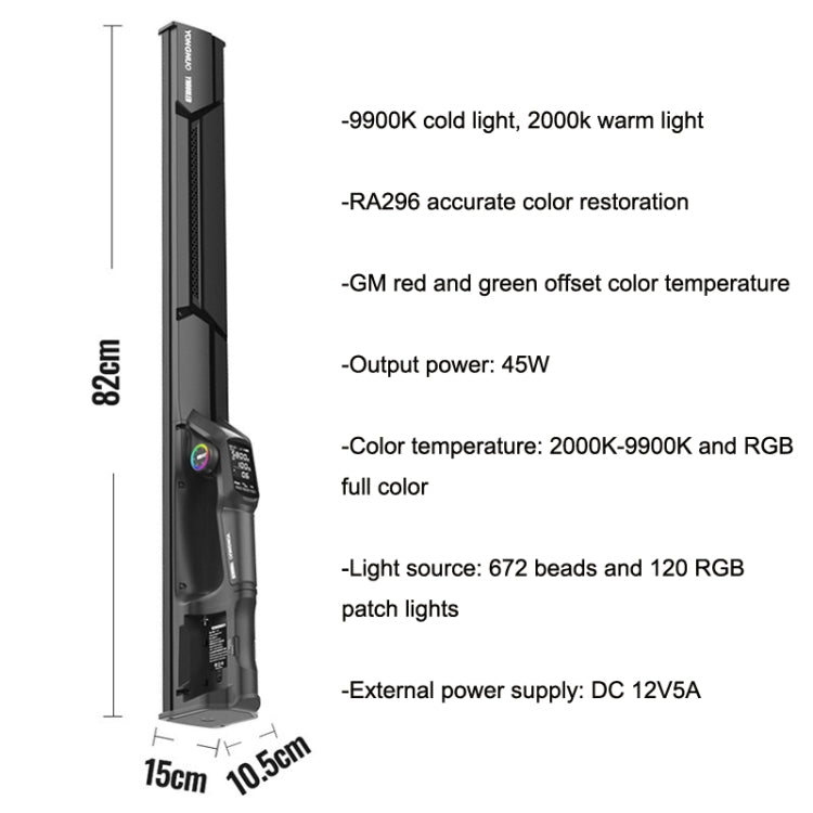 YONGNUO YN660S Double Color Temperature (White Yellow) Version+Power Adapter Colorful Stick Light Hand Holds LED Photography Fill Lights -  by PMC TechLife | Online Shopping South Africa | PMC TechLife | Buy Now Pay Later Mobicred