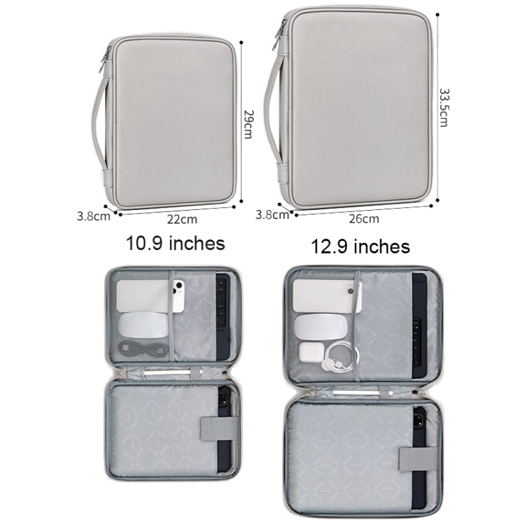 Baona BN-Q015 Leather Waterproof Shock Absorbing Handheld Tablet Bag, Size: 12.9 inches(Blue) - Protective Bag by Baona | Online Shopping South Africa | PMC TechLife | Buy Now Pay Later Mobicred