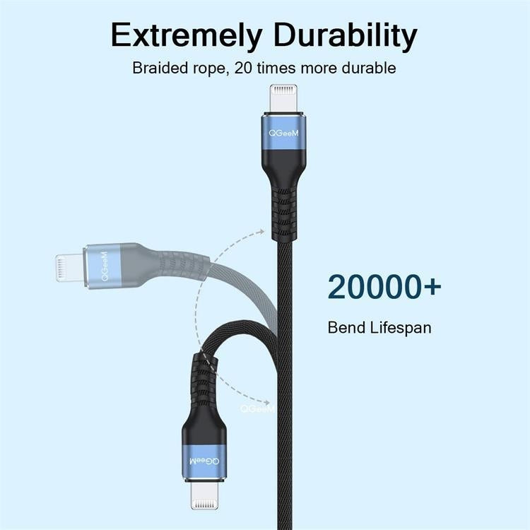 QGeeM MF01 USB-A To 8 Pin Phone Tablet Fast Charging Data Cable, Length: 1m - free shipping - PMC Jewellery - Order now!