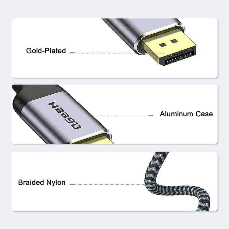 QGeeM QG-UA13 Type-C To DP 4K 60Hz Nylon Braided Adapter Cable, Length: 3m - free shipping - PMC Jewellery - Order now!