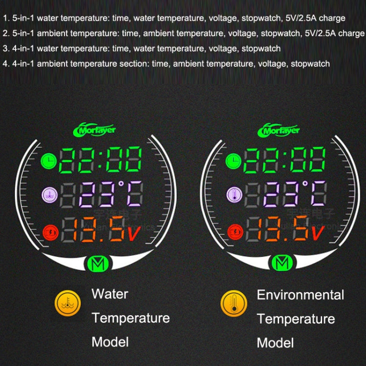 Morfayer YL-M05 4 In 1 Water Temperature Model 9-24V LED Night Vision Motorcycle Modification Instrument - Electrical Instruments by PMC TechLife | Online Shopping South Africa | PMC TechLife | Buy Now Pay Later Mobicred