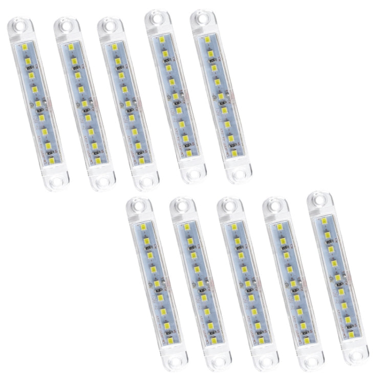 MK-224 10pcs 12-24V Truck Trailer 9LED Side Light Tail Lamp Signal Light(White) - Warning Lights by PMC TechLife | Online Shopping South Africa | PMC TechLife | Buy Now Pay Later Mobicred