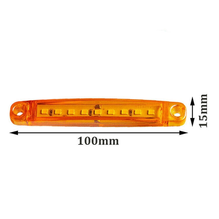 MK-224 10pcs 12-24V Truck Trailer 9LED Side Light Tail Lamp Signal Light(White) - Warning Lights by PMC TechLife | Online Shopping South Africa | PMC TechLife | Buy Now Pay Later Mobicred