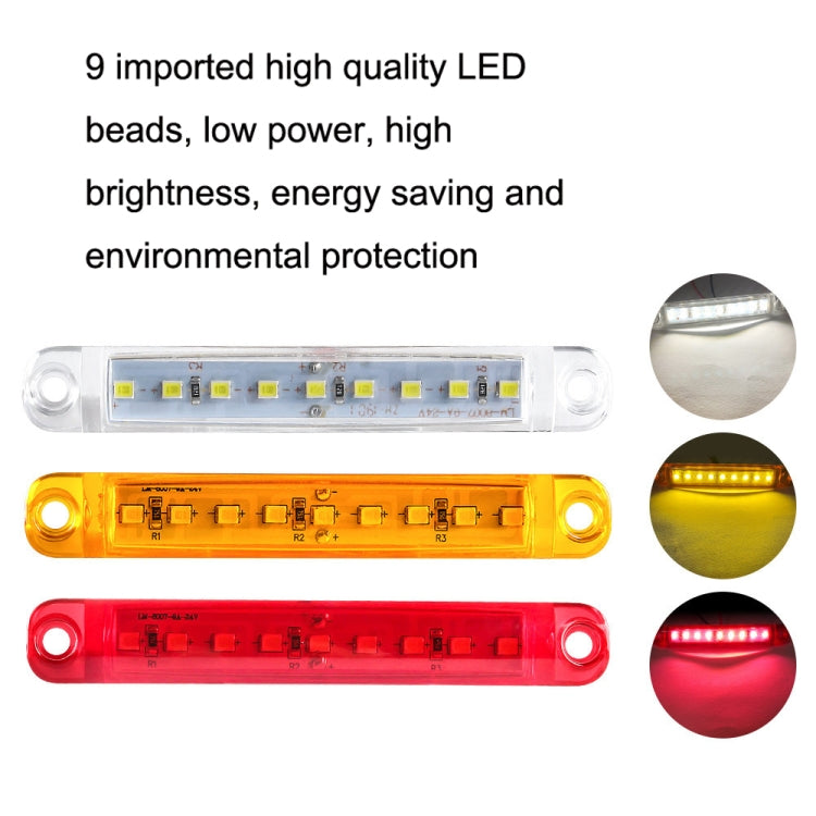 MK-224 10pcs 12-24V Truck Trailer 9LED Side Light Tail Lamp Signal Light(Red) - Warning Lights by PMC TechLife | Online Shopping South Africa | PMC TechLife | Buy Now Pay Later Mobicred