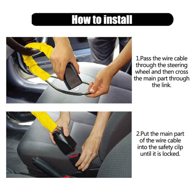 S308 Car Steering Wheel Wire Rope Lock Security Anti-theft Locks(Red) - Steering Wheel Locks by PMC TechLife | Online Shopping South Africa | PMC TechLife | Buy Now Pay Later Mobicred