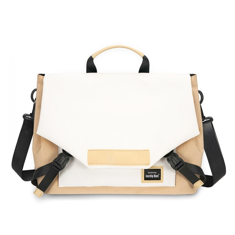 LUCKYBAT Laptop Bag Airbag Anti-drop Crossbody Handbag, Size: S 13.3-16 Inch(Khaki White) - 15 inch by PMC Jewellery | Online Shopping South Africa | PMC Jewellery | Buy Now Pay Later Mobicred
