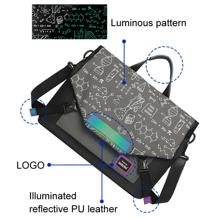 LUCKYBAT Laptop Bag Airbag Anti-drop Crossbody Handbag, Size: L 16 Inch(Gray Black Equation) - 15.6 - 17 inch by PMC Jewellery | Online Shopping South Africa | PMC Jewellery | Buy Now Pay Later Mobicred
