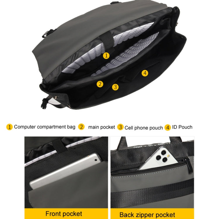 LUCKYBAT Laptop Bag Airbag Anti-drop Crossbody Handbag, Size: L 16 Inch(Gray Black Equation) - 15.6 - 17 inch by PMC Jewellery | Online Shopping South Africa | PMC Jewellery | Buy Now Pay Later Mobicred