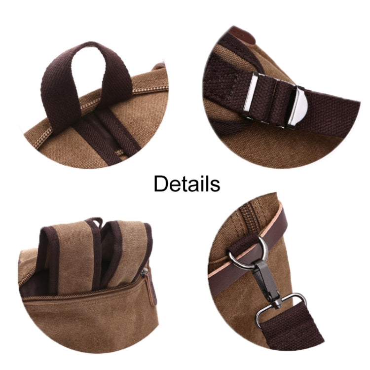 Casual Canvas Three-Purpose Business Briefcase Computer Bag, Color: Khaki Large - Handbags by PMC TechLife | Online Shopping South Africa | PMC TechLife