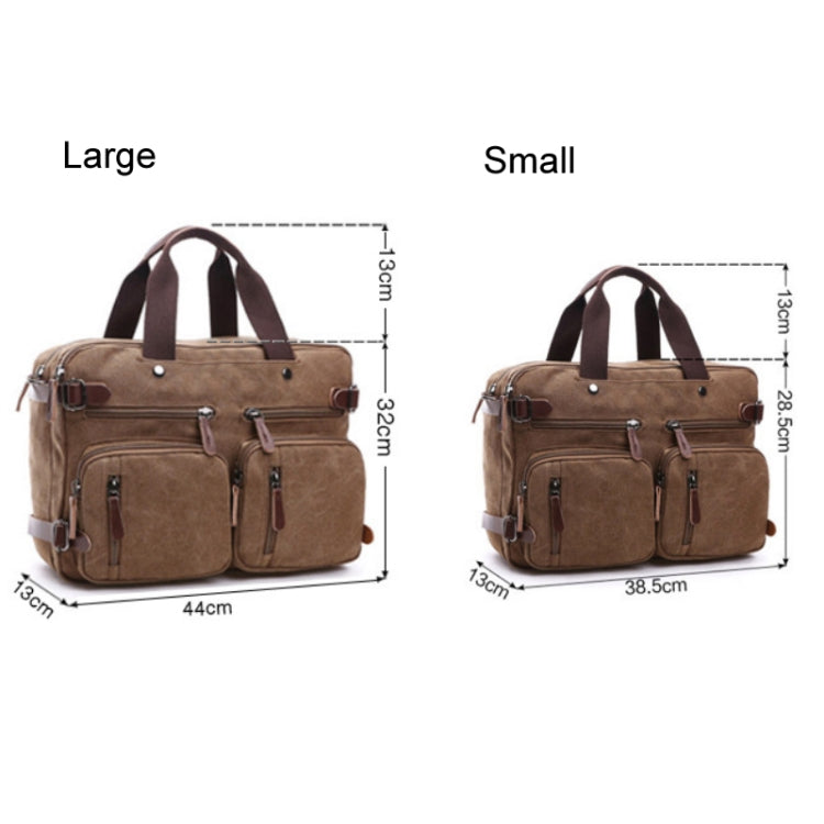 Casual Canvas Three-Purpose Business Briefcase Computer Bag, Color: Khaki Small - Handbags by PMC TechLife | Online Shopping South Africa | PMC TechLife