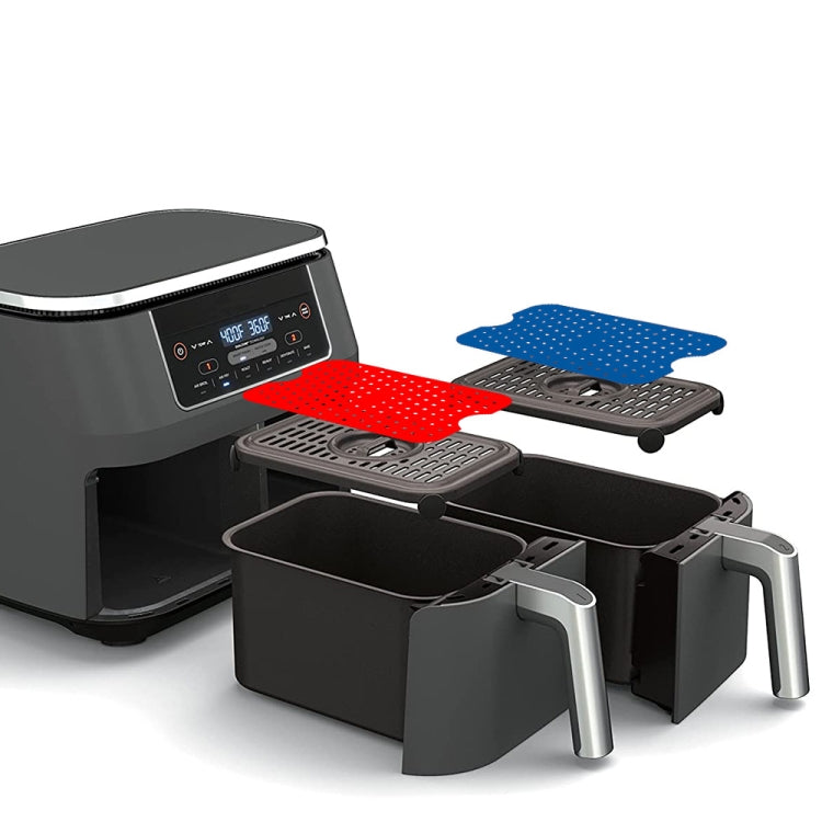 For NINJA DZ201 DZ401 Air Fryers 2pcs Silicone Pad Rectangular Liner(Blue) - Electric Deep Fryers by PMc TechLife | Online Shopping South Africa | PMc TechLife | Buy Now Pay Later Mobicred