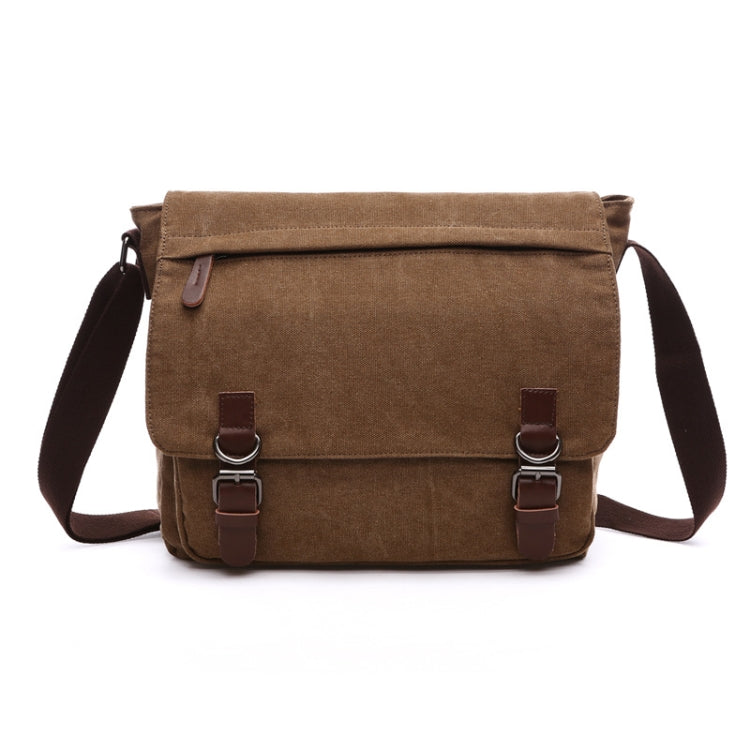 Versatile Canvas Shoulder Messenger Bag Business Computer Bag, Color: Coffee Medium - Single-shoulder Bags by PMC TechLife | Online Shopping South Africa | PMC TechLife