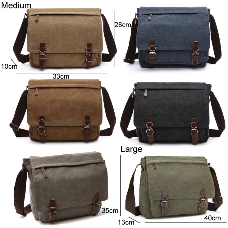 Versatile Canvas Shoulder Messenger Bag Business Computer Bag, Color: Coffee Medium - Single-shoulder Bags by PMC TechLife | Online Shopping South Africa | PMC TechLife