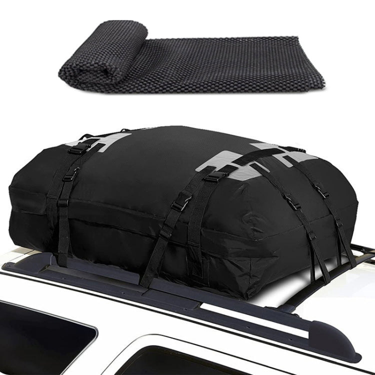 15 Cubic Foot Car Universal Rainproof Roof Luggage Outdoor Camper Roof Bag + Non-slip Mat(Black) - Roof Racks by PMC TechLife | Online Shopping South Africa | PMC TechLife | Buy Now Pay Later Mobicred