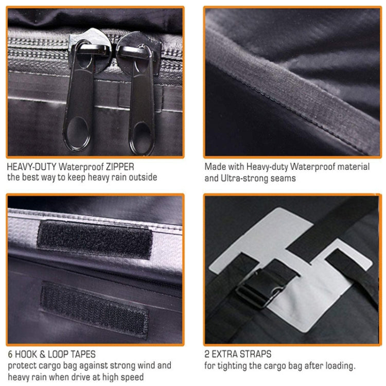 15 Cubic Foot Car Universal Rainproof Roof Luggage Outdoor Camper Roof Bag + Non-slip Mat(Black) - Roof Racks by PMC TechLife | Online Shopping South Africa | PMC TechLife | Buy Now Pay Later Mobicred