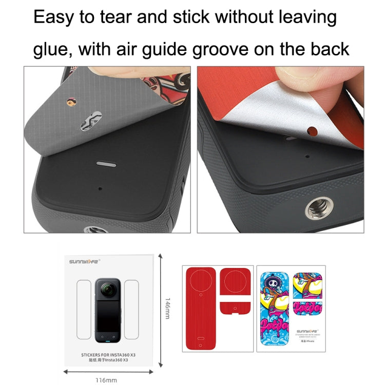 Sunnylife IST-TZ485 For DJI Insta360 X3 Panoramic Camera PVC Protection Scraper Film Stickers(Pirate+Drawing Red) - Protective Film & Stickers by Sunnylife | Online Shopping South Africa | PMC TechLife | Buy Now Pay Later Mobicred