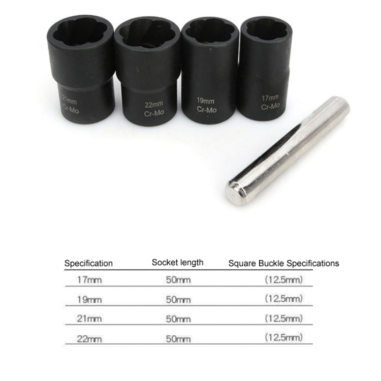 Car Tire Damaged Nut Non-slip Removal Socket Wrench Set - Tire Repair & Installation Tools by PMC TechLife | Online Shopping South Africa | PMC TechLife