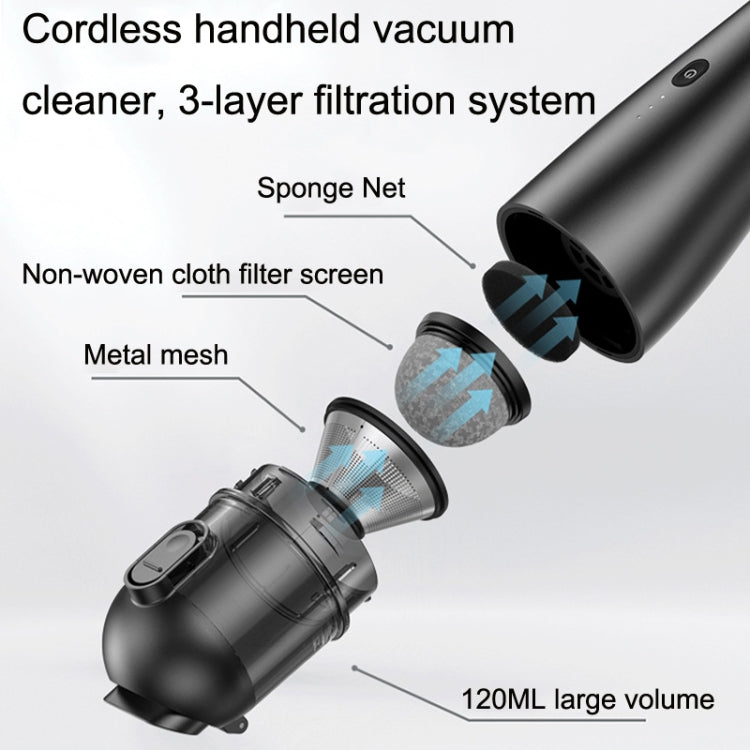 P06 12V High Power Portable Wireless Vehicles / Household Vacuum Cleaner(Black) - Vacuum Cleaner by PMC TechLife | Online Shopping South Africa | PMC TechLife | Buy Now Pay Later Mobicred