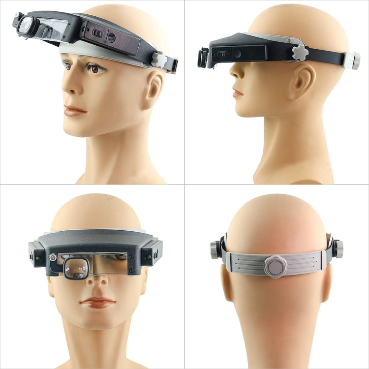 81007-P LED Light Head-Mounted Electronic Repair Tool Magnifying Glass - Glasses Style by PMC TechLife | Online Shopping South Africa | PMC TechLife