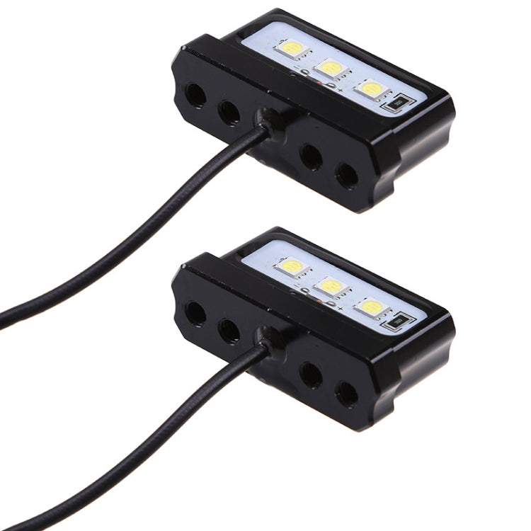 MK-114 2pcs Plane Frame CNC Aluminum Alloy LED Taillights Motorcycle License Plate Light(Black) - Signal Lights by PMC TechLife | Online Shopping South Africa | PMC TechLife | Buy Now Pay Later Mobicred