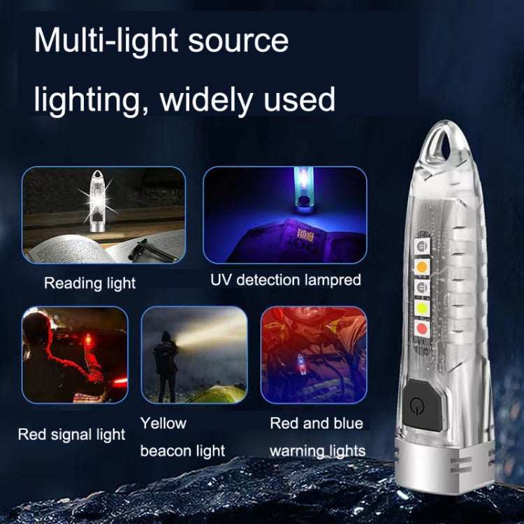 V1 Keychain Lantern Mini Light Flashlight Multifunctional Outdoor Home Flashlight(Transparent White) - Mini Flashlight by PMC TechLife | Online Shopping South Africa | PMC TechLife