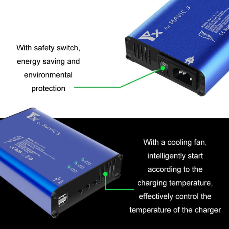 for DJI Mavic 3 YX 1 to 5 Charger With Switch(AU Plug) - Charger by PMC TechLife | Online Shopping South Africa | PMC TechLife | Buy Now Pay Later Mobicred