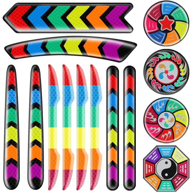 5pcs /Set Car Door Anti-Collision Scrape And Rearview Mirror Colorful Safety Warning Reflective Sticker, Style: Glue Model Tail Box - Warning Sticker by PMC TechLife | Online Shopping South Africa | PMC TechLife | Buy Now Pay Later Mobicred
