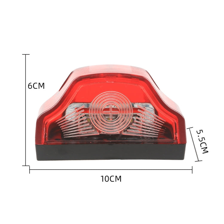 2pcs MK-198 3LED Van / Truck / Trailer White Light License Plate Lamp(Red) - License Plate Lights by PMC TechLife | Online Shopping South Africa | PMC TechLife | Buy Now Pay Later Mobicred