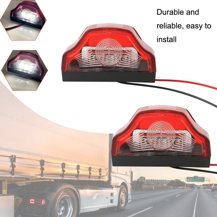 2pcs MK-198 3LED Van / Truck / Trailer White Light License Plate Lamp(Red) - License Plate Lights by PMC TechLife | Online Shopping South Africa | PMC TechLife | Buy Now Pay Later Mobicred