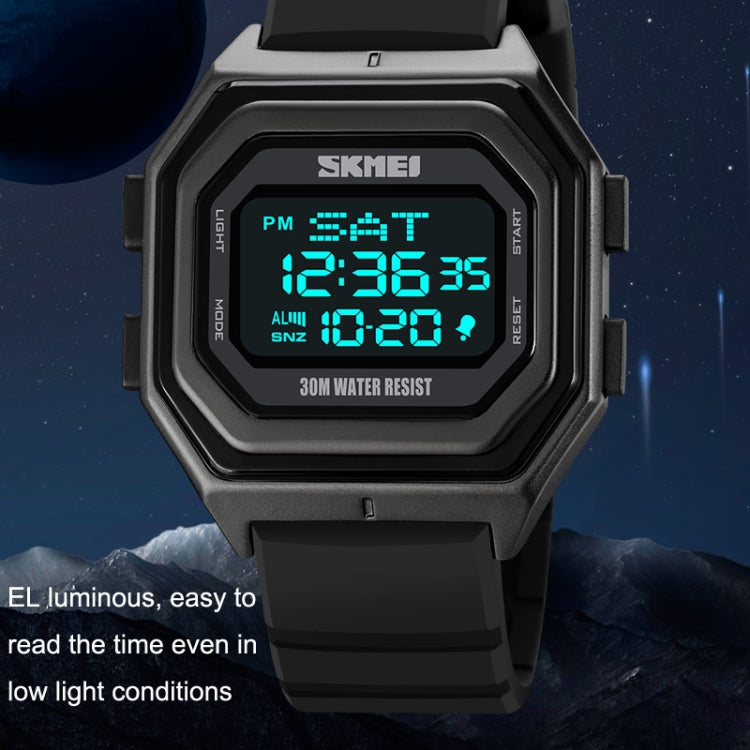 SKMEI 1875 Men Outdoor Electronic Watch Timing Multi-Functional Watch, Style: Silicone Band Black Machine - free shipping - PMC TechLife - Order now!