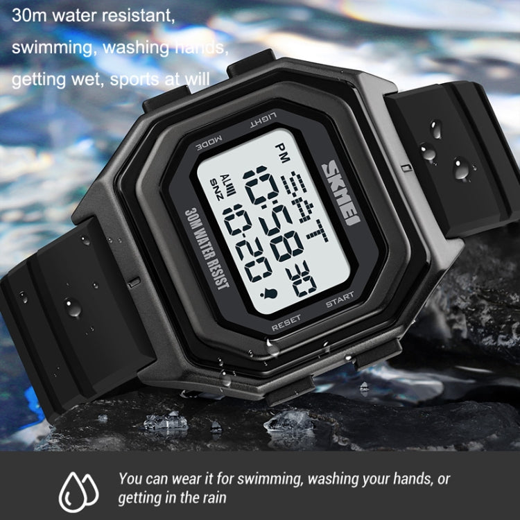 SKMEI 1875 Men Outdoor Electronic Watch Timing Multi-Functional Watch, Style: Silicone Band Black Machine - free shipping - PMC TechLife - Order now!