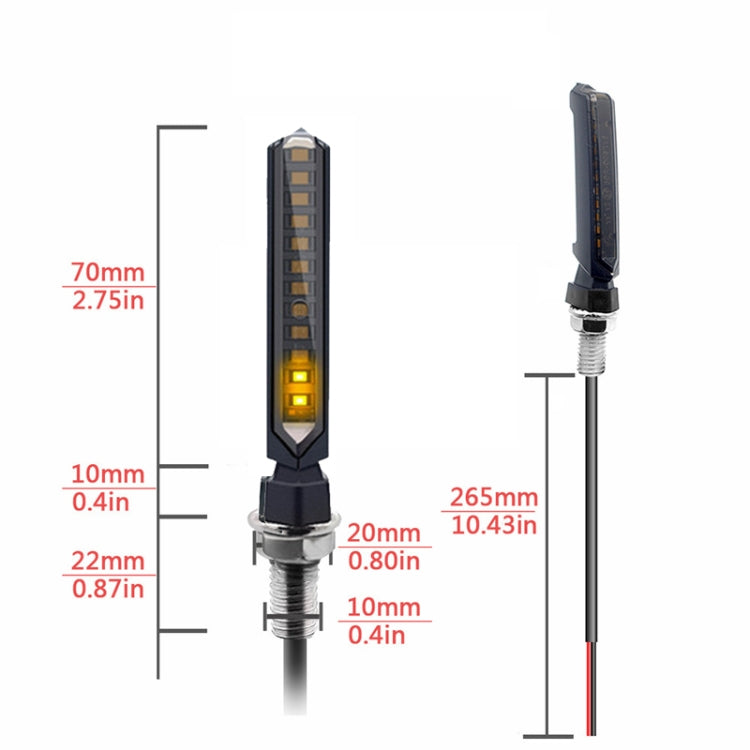 MK-229 4pcs Motorcycle 12LED Flowing Water Turning Light(Yellow) - Turn Signal by PMC TechLife | Online Shopping South Africa | PMC TechLife | Buy Now Pay Later Mobicred