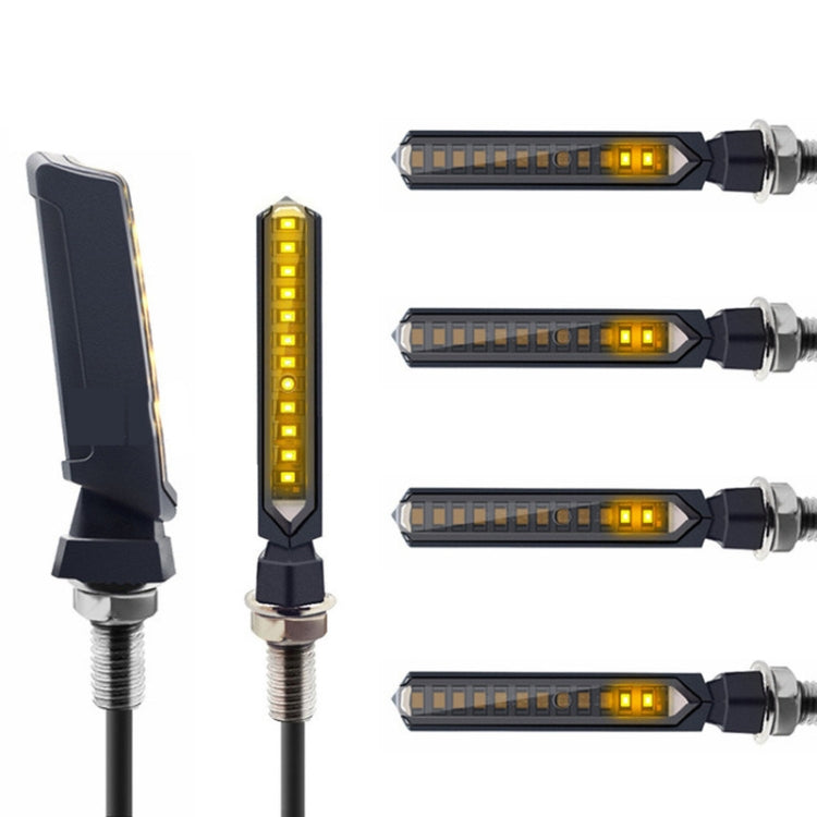 MK-229 4pcs Motorcycle 12LED Flowing Water Turning Light(Yellow) - Turn Signal by PMC TechLife | Online Shopping South Africa | PMC TechLife | Buy Now Pay Later Mobicred