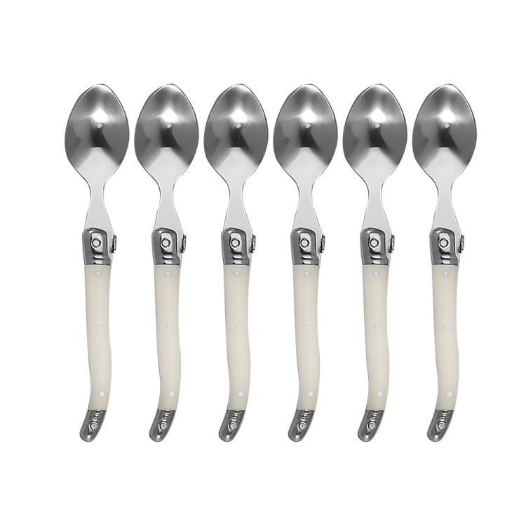 Stainless Steel Knife Fork Spoon Set Plastic Handle Western Tableware, Specification: 6 Tea Spoons - Cutlery Sets by PMC TechLife | Online Shopping South Africa | PMC TechLife