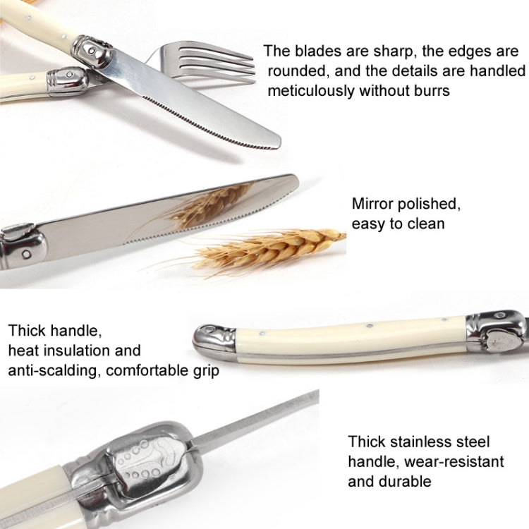 Stainless Steel Knife Fork Spoon Set Plastic Handle Western Tableware, Specification: 6 Tea Spoons - Cutlery Sets by PMC TechLife | Online Shopping South Africa | PMC TechLife