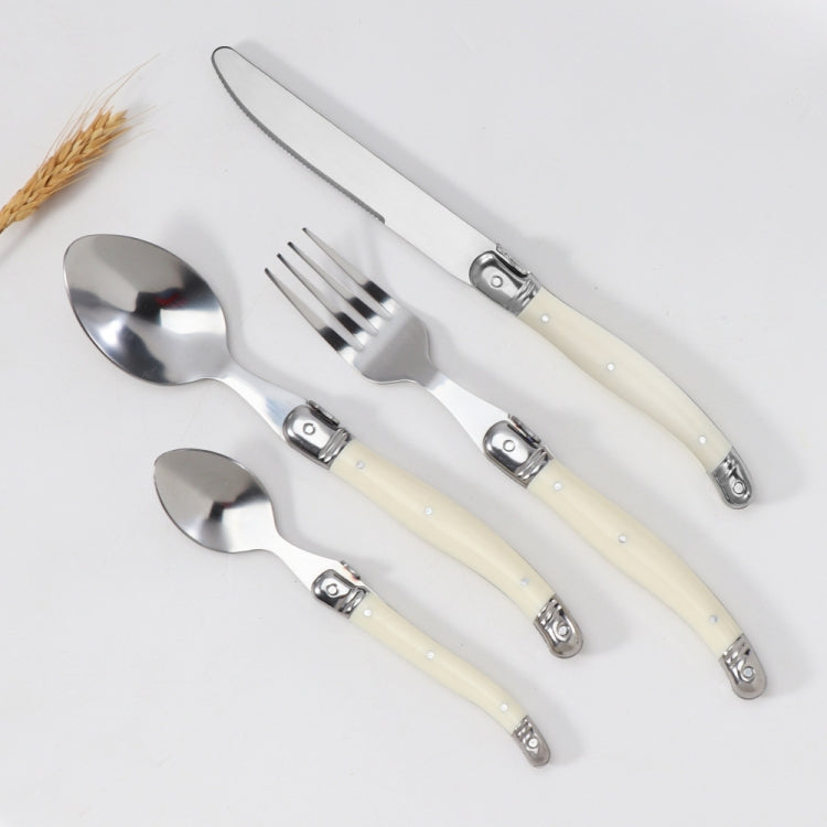 Stainless Steel Knife Fork Spoon Set Plastic Handle Western Tableware, Specification: 6 Tea Spoons - Cutlery Sets by PMC TechLife | Online Shopping South Africa | PMC TechLife