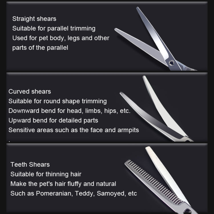 Pet Grooming Scissors Dog Cat Hair Trimming Haircutting Tools, Style: 7.0 inch Straight Shear - Scissors by PMC TechLife | Online Shopping South Africa | PMC TechLife