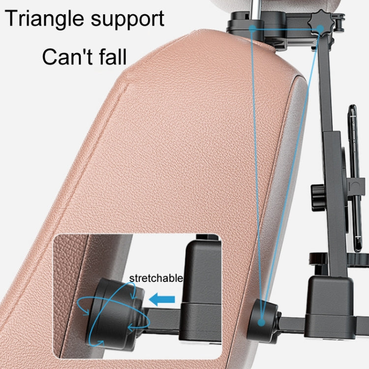 Car Seat Back Multifunctional Adjustable Travel Cup Table Computer Holder(A08 Black+Non-slip Pad) - Stowing Tidying by PMC TechLife | Online Shopping South Africa | PMC TechLife | Buy Now Pay Later Mobicred