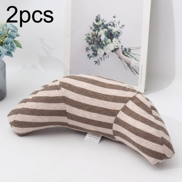 2pcs Children Neck Headrest Comfortable Shoulder Cover Car Neck Guard Pillow(Brown Stripe) - Seat Accessories by PMC Jewellery | Online Shopping South Africa | PMC Jewellery | Buy Now Pay Later Mobicred