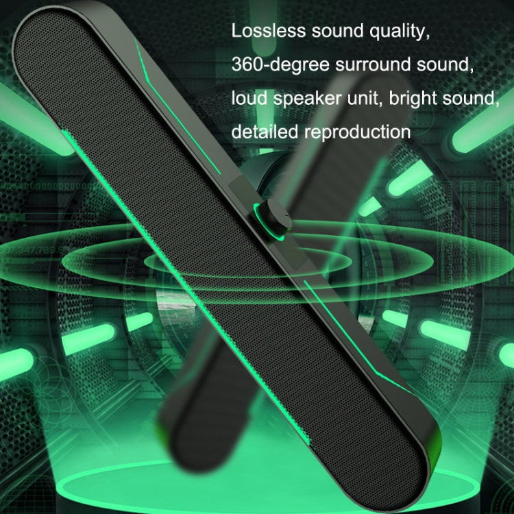 A39 LED Luminous HIFI Stereo Computer Speakers Long Gaming Wired Audio(Black) -  by PMC Jewellery | Online Shopping South Africa | PMC Jewellery | Buy Now Pay Later Mobicred