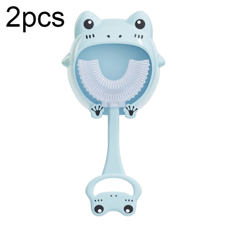 S8 2pcs Children Cartoon Animal Manual U-shaped Silicone Toothbrush for 2-12 Years Old(Blue Frog) - Toothbrushes by PMC TechLife | Online Shopping South Africa | PMC TechLife | Buy Now Pay Later Mobicred
