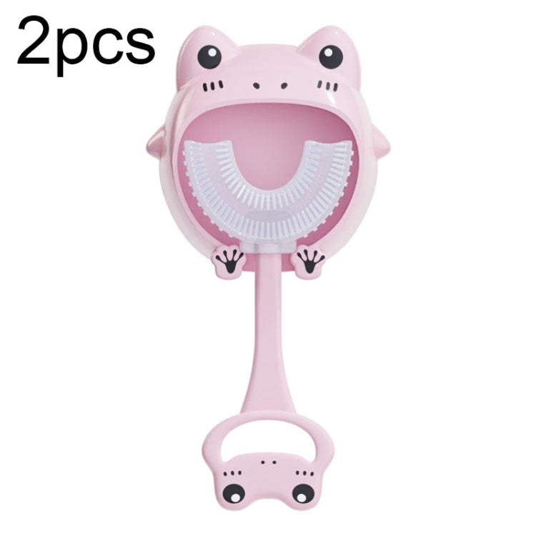 S8 2pcs Children Cartoon Animal Manual U-shaped Silicone Toothbrush for 2-12 Years Old(Pink Frog) - Toothbrushes by PMC TechLife | Online Shopping South Africa | PMC TechLife | Buy Now Pay Later Mobicred