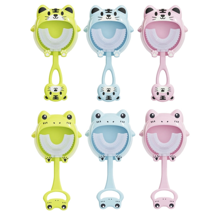 S8 2pcs Children Cartoon Animal Manual U-shaped Silicone Toothbrush for 2-12 Years Old(Green Tiger) - Toothbrushes by PMC TechLife | Online Shopping South Africa | PMC TechLife | Buy Now Pay Later Mobicred